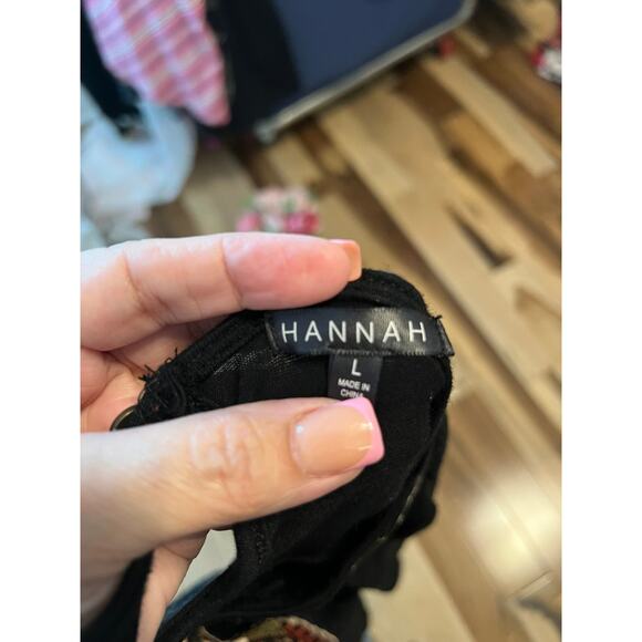 HANNAH WOMEN'S EMBROIDERED LONG SLEEVE TUNIC TOP BLOUSE SIZE LARGEIZE LARGE - Picture 6 of 6